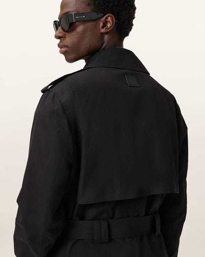 AllSaints Bastille Trench Coat Black