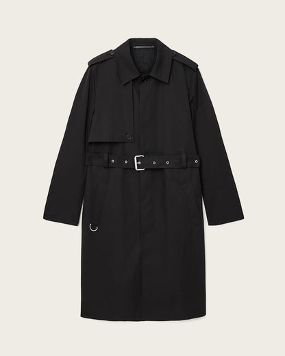 AllSaints Bastille Trench Coat Black