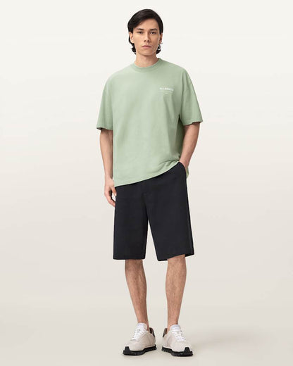 AllSaints Underground Oversized Crew Neck T Shirt Sunbaked Pink