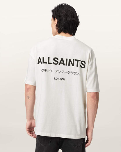 AllSaints Underground Oversized Crew Neck T Shirt Sunbaked Pink