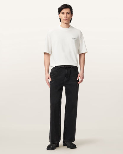 AllSaints Underground Oversized Crew Neck T Shirt Sunbaked Pink