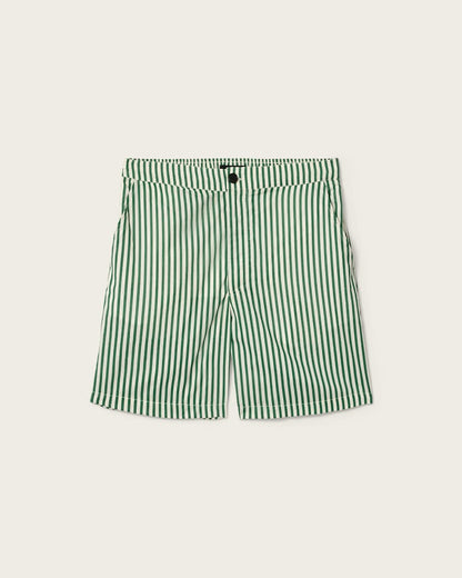 AllSaints Chopin Straight Fit Striped Shorts Blue/White