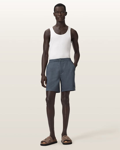 AllSaints Circe Straight Fit Odyssey Shorts Moonstone Blue