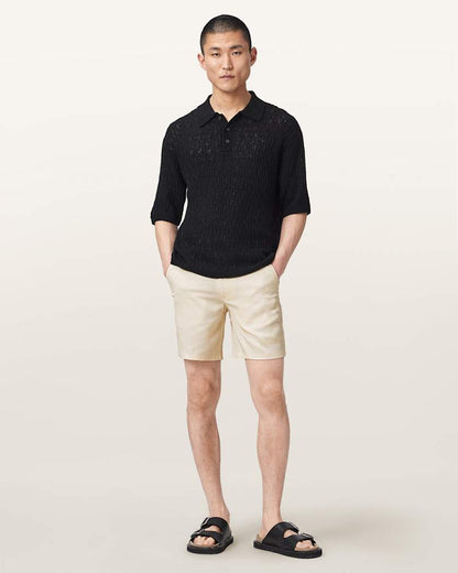 AllSaints Circe Straight Fit Odyssey Shorts Moonstone Blue