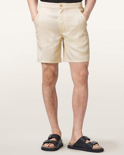 AllSaints Circe Straight Fit Odyssey Shorts Moonstone Blue