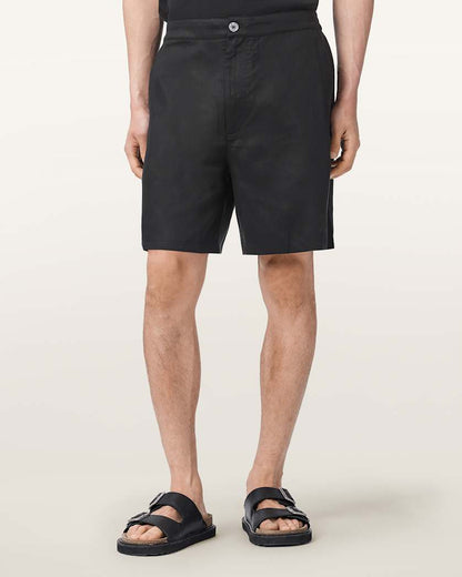 AllSaints Circe Straight Fit Odyssey Shorts Moonstone Blue