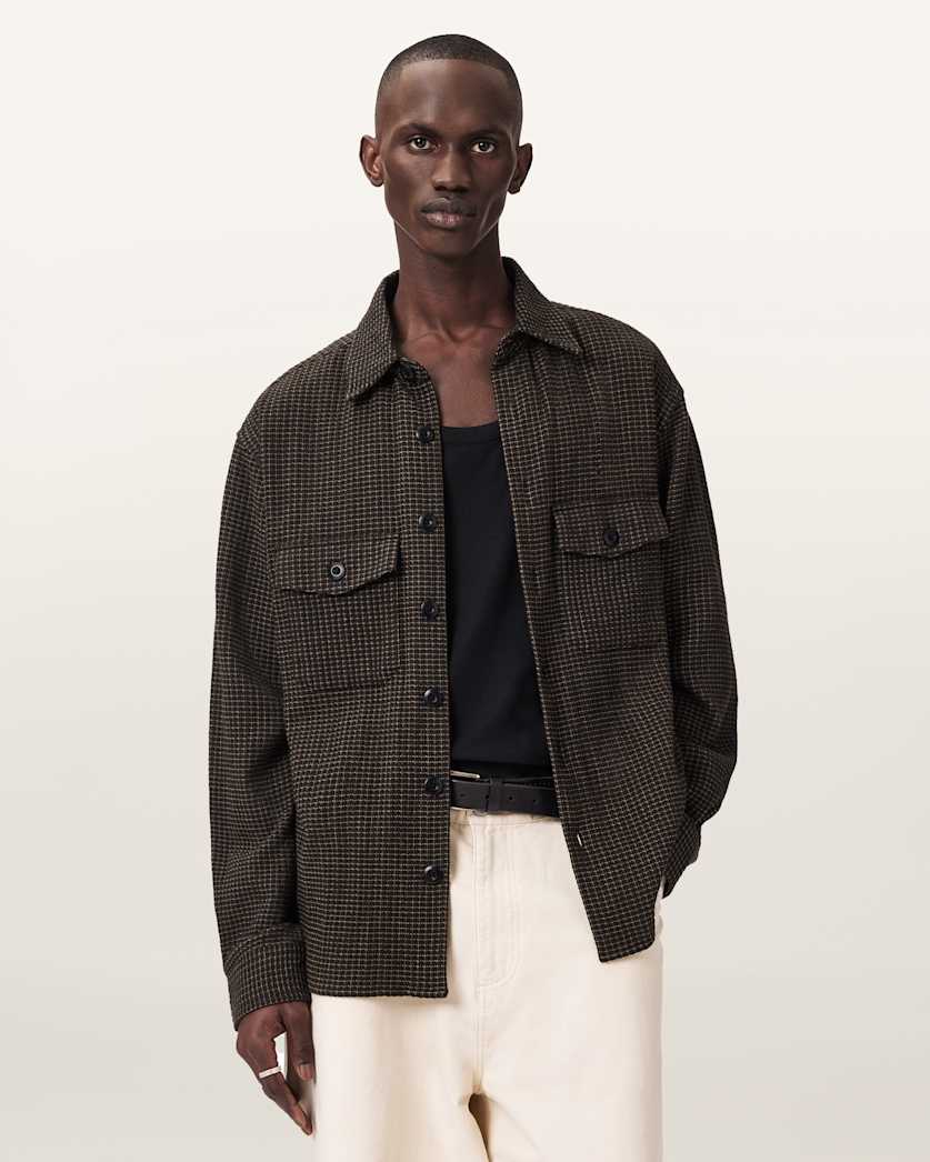 AllSaints Kanda Long Sleeved Shirt Brown
