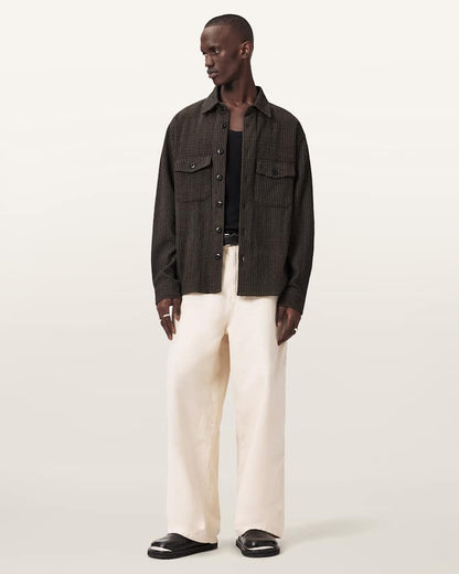 AllSaints Kanda Long Sleeved Shirt Brown