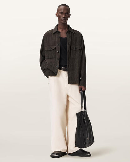 AllSaints Kanda Long Sleeved Shirt Brown