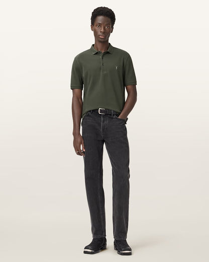 AllSaints Reform Short Sleeve Polo Shirts 2 Pack Grey/Lake Blue