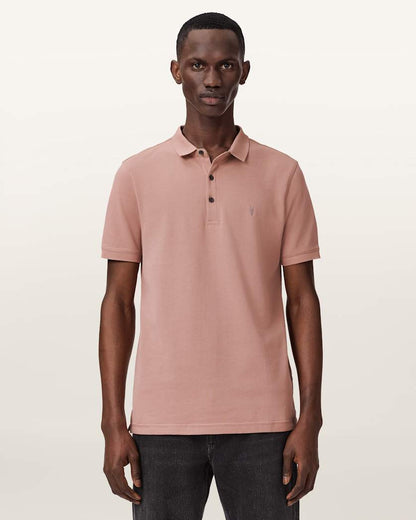 AllSaints Reform Short Sleeve Polo Shirts 2 Pack Grey/Lake Blue