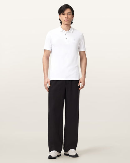 AllSaints Reform Short Sleeve Polo Shirts 2 Pack Grey/Lake Blue