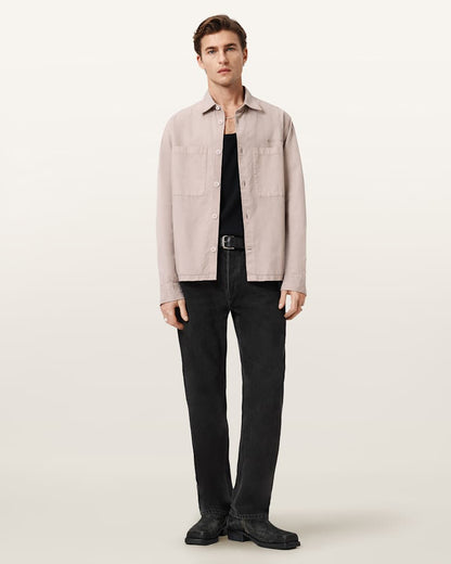 AllSaints Rohdi Long Sleeve Overshirt Dark Steel Blue