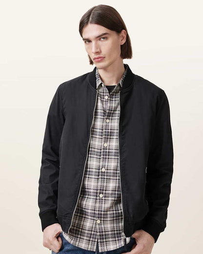 AllSaints Bassett Ramskull Bomber Jacket Black