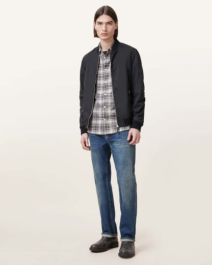 AllSaints Bassett Ramskull Bomber Jacket Black