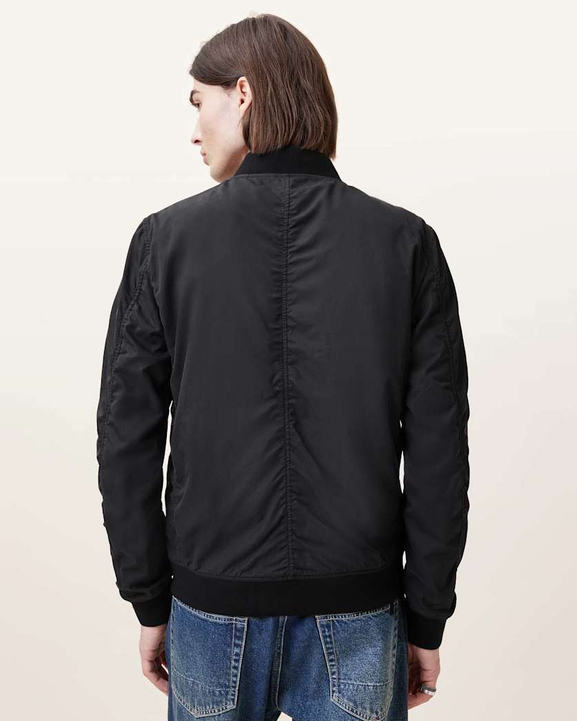 AllSaints Bassett Ramskull Bomber Jacket Black
