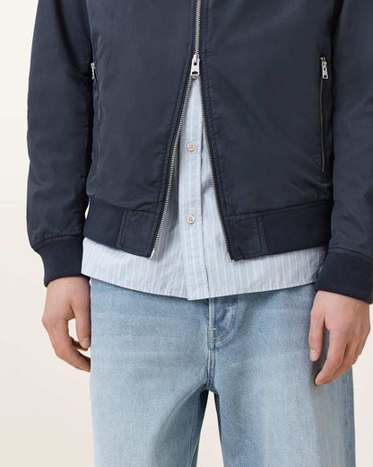 AllSaints Bassett Ramskull Bomber Jacket Black