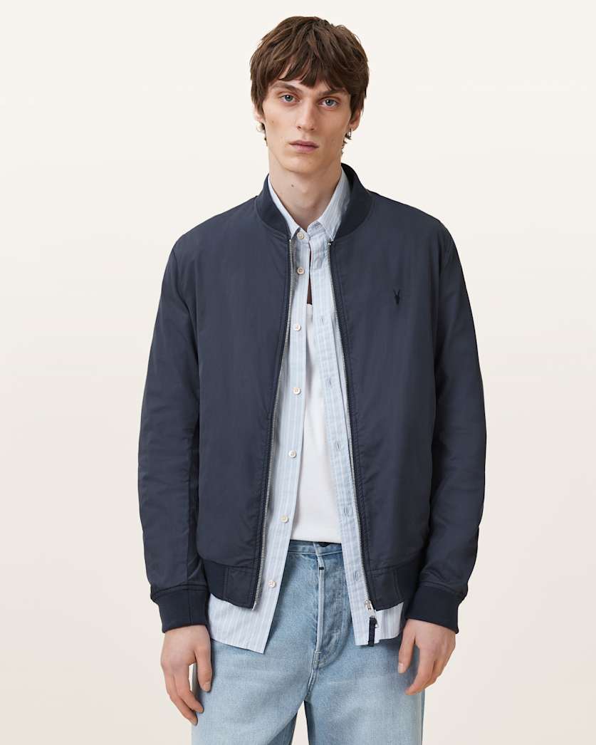 AllSaints Bassett Ramskull Bomber Jacket Black