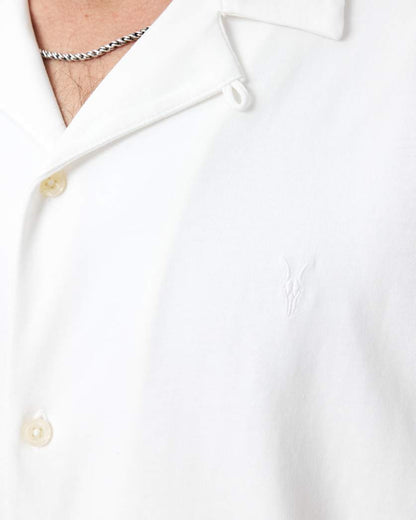 AllSaints Hudson Relaxed Fit Ramskull Shirt Eden Green