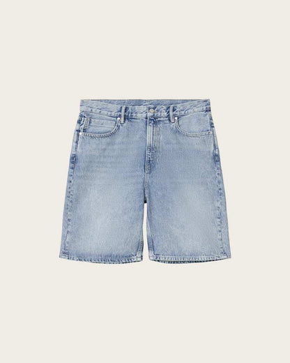 AllSaints Lenny Loose Fit Denim Shorts Light Indigo