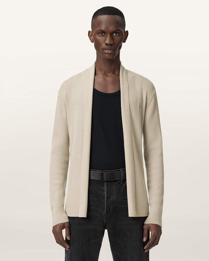 AllSaints Mode Merino Ramskull Open Cardigan Powdered Green