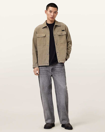 AllSaints Castleford Overshirt Oak Brown
