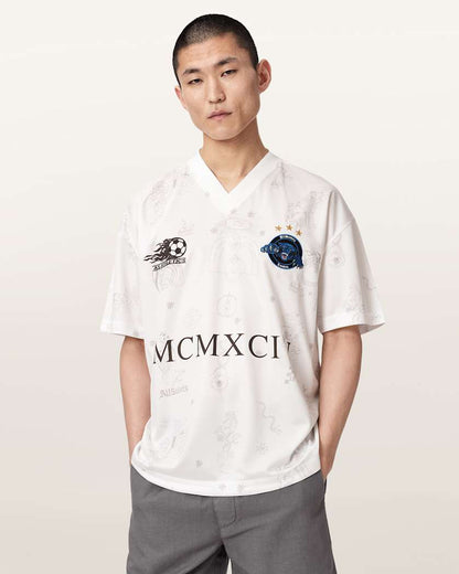 AllSaints Terra Oversized Short Sleeve Soccer Shirt Jet Black