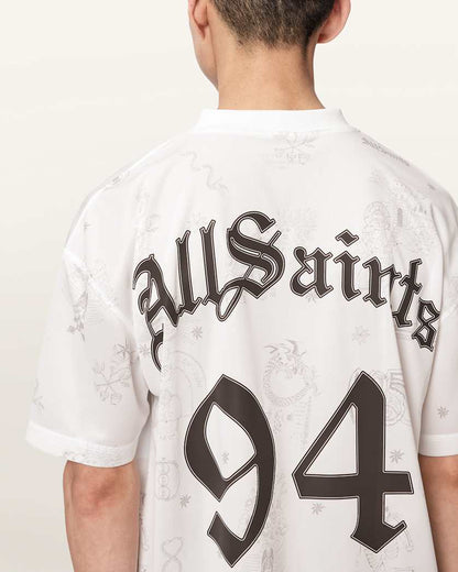AllSaints Terra Oversized Short Sleeve Soccer Shirt Jet Black