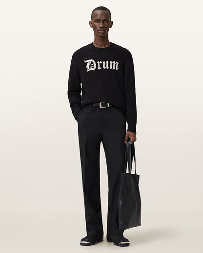 AllSaints Drum Jacquard Sweater Black/Chalk White