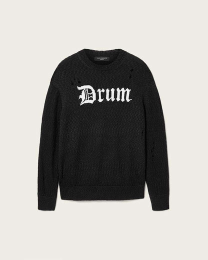 AllSaints Drum Jacquard Sweater Black/Chalk White