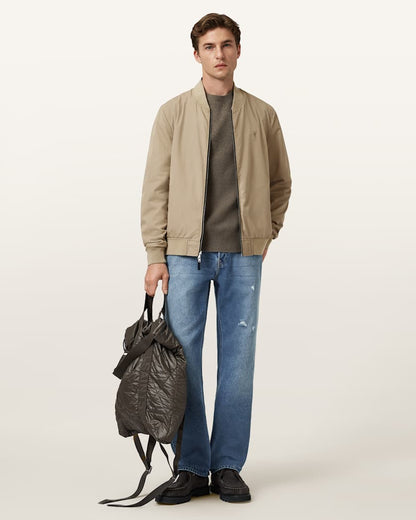 AllSaints Bassett Reversible Ramskull Bomber Jacket Black/Dull Green