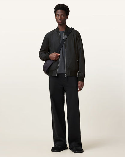 AllSaints Bassett Reversible Ramskull Bomber Jacket Black/Dull Green