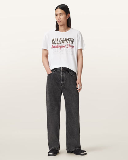 AllSaints Graphite Graphic T Shirt Optic White