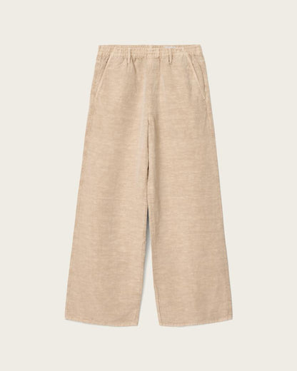 AllSaints Korten Loose Fit Linen Blend Pants Sand Brown