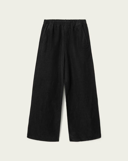 AllSaints Korten Loose Fit Linen Blend Pants Sand Brown