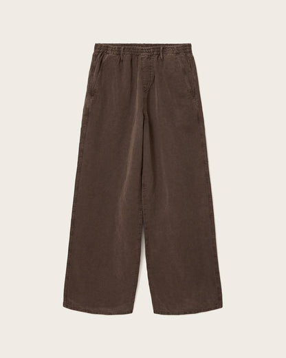 AllSaints Korten Loose Fit Linen Blend Pants Sand Brown