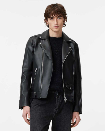 AllSaints Milo Desserto Biker Jacket Black