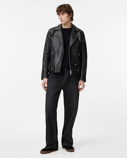 AllSaints Milo Desserto Biker Jacket Black