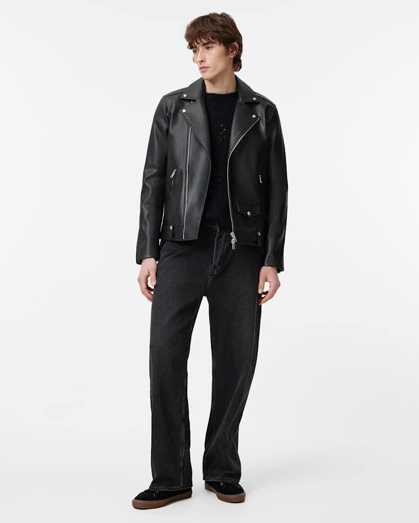 AllSaints Milo Desserto Biker Jacket Black