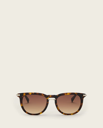 AllSaints Jude Round Tinted Sunglasses Women's Dark Tort Women's