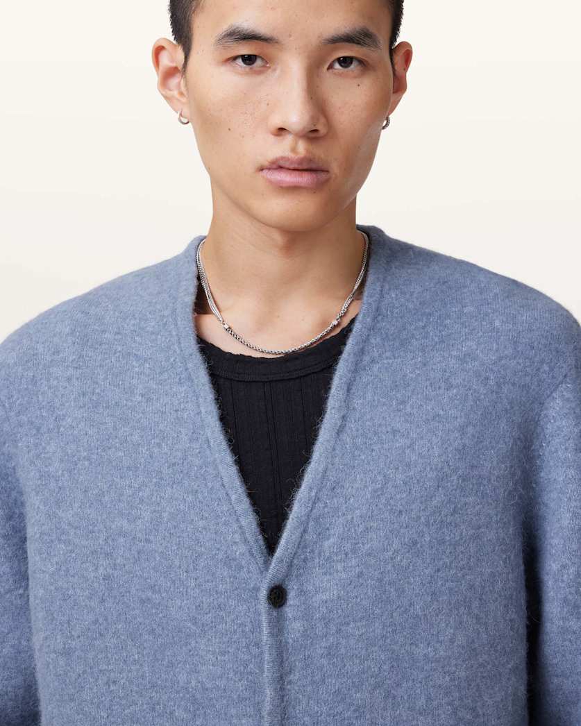 AllSaints Renn Wool Blend Cardigan Damson Blue