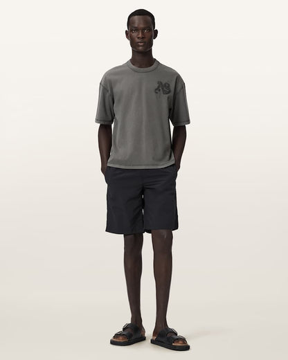AllSaints Insignia Short Sleeve Cotton T Shirt Crystal Pink