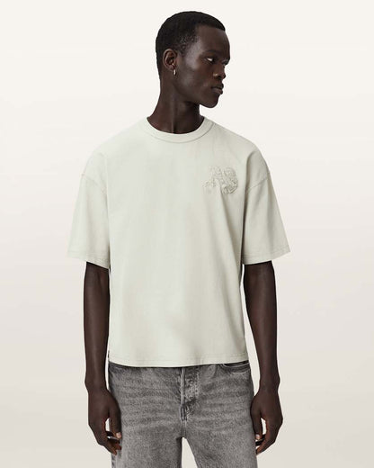 AllSaints Insignia Short Sleeve Cotton T Shirt Crystal Pink