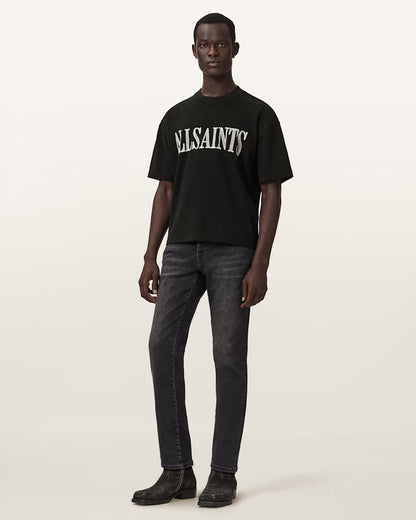 AllSaints Dash Short Sleeve Boxy T Shirt Washed Black