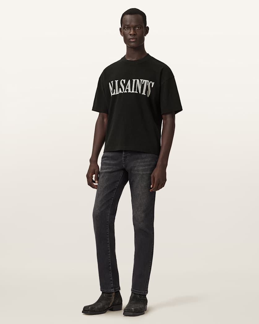 AllSaints Dash Short Sleeve Boxy T Shirt Washed Black