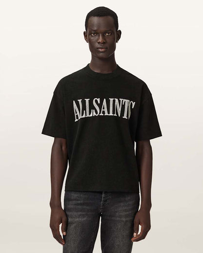AllSaints Dash Short Sleeve Boxy T Shirt Washed Black