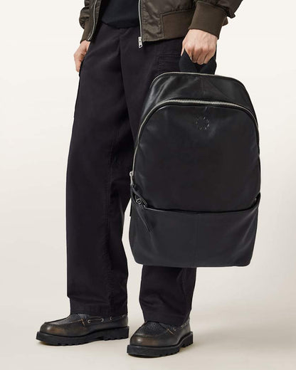 AllSaints Finn Leather Backpack Black