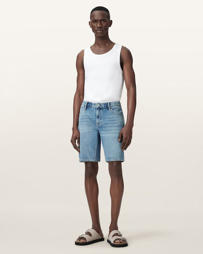 AllSaints Switch Slim Fit Denim Shorts Light Indigo