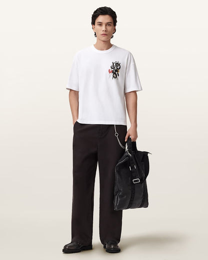 AllSaints Serrate Short Sleeve Graphic T Shirt Optic White
