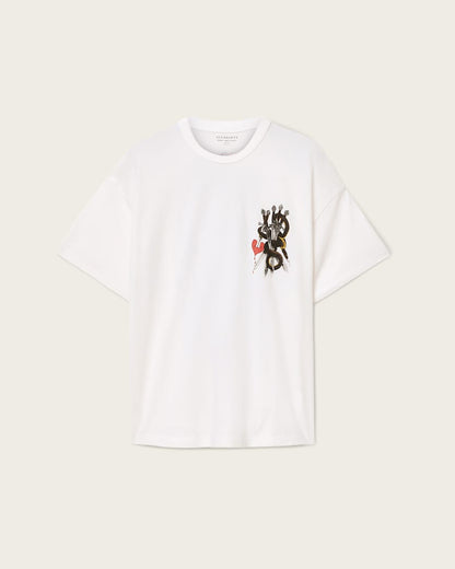 AllSaints Serrate Short Sleeve Graphic T Shirt Optic White